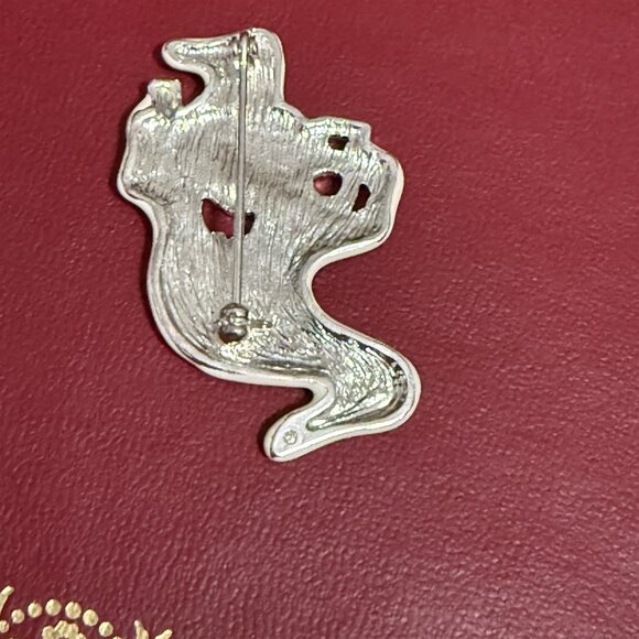 Ghost Brooch BOO Enamel Abstract Halloween Fall Jewelry Pin - Picture 4 of 4